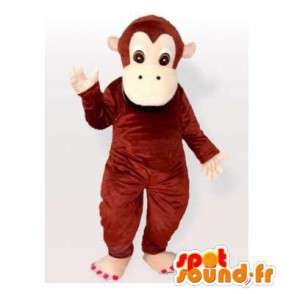 Mascotte de singe marron, simple et personnalisable - MASFR006315 - Mascottes Singe