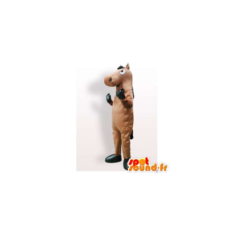 Brown horse mascot. Horse Costume - MASFR006316 - Mascots horse