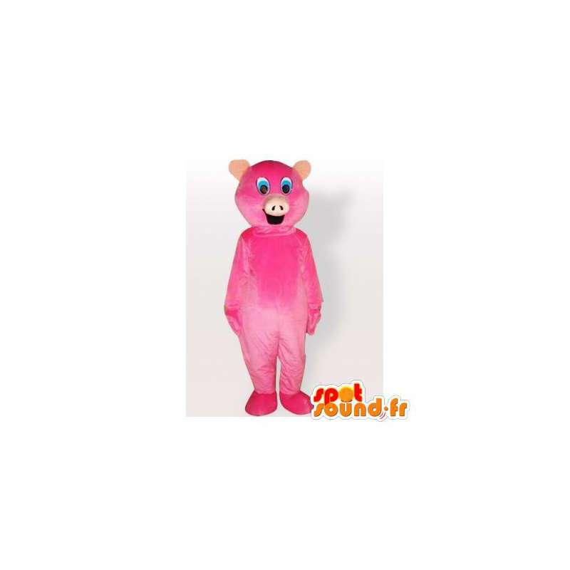 Mascot porco cor de rosa, simples e personalizável - MASFR006318 - mascotes porco