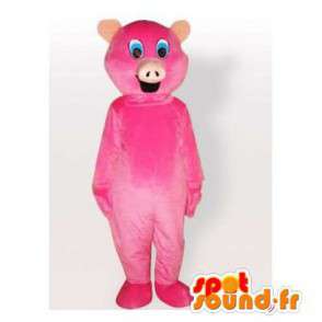Mascot vaaleanpunainen sika, yksinkertainen ja muokattavissa - MASFR006318 - sika Maskotteja