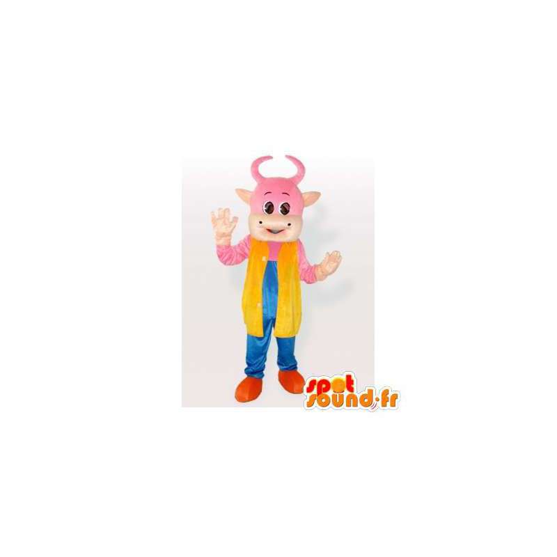 Mascotte de vache rose. Costume de vachette - MASFR006319 - Mascottes Vache