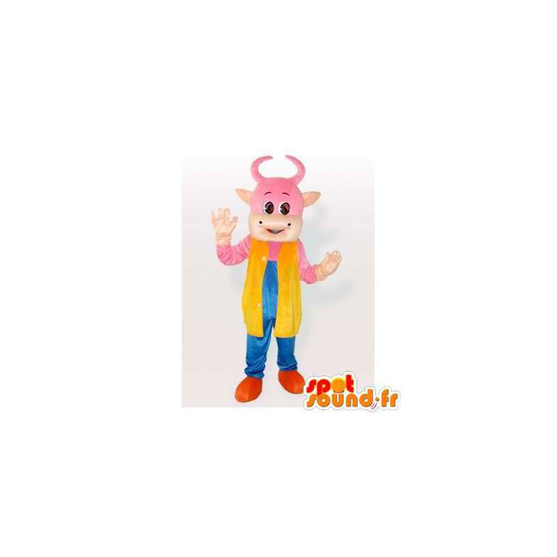 Mucca mascotte rosa. Cow Costume - MASFR006319 - Mucca mascotte