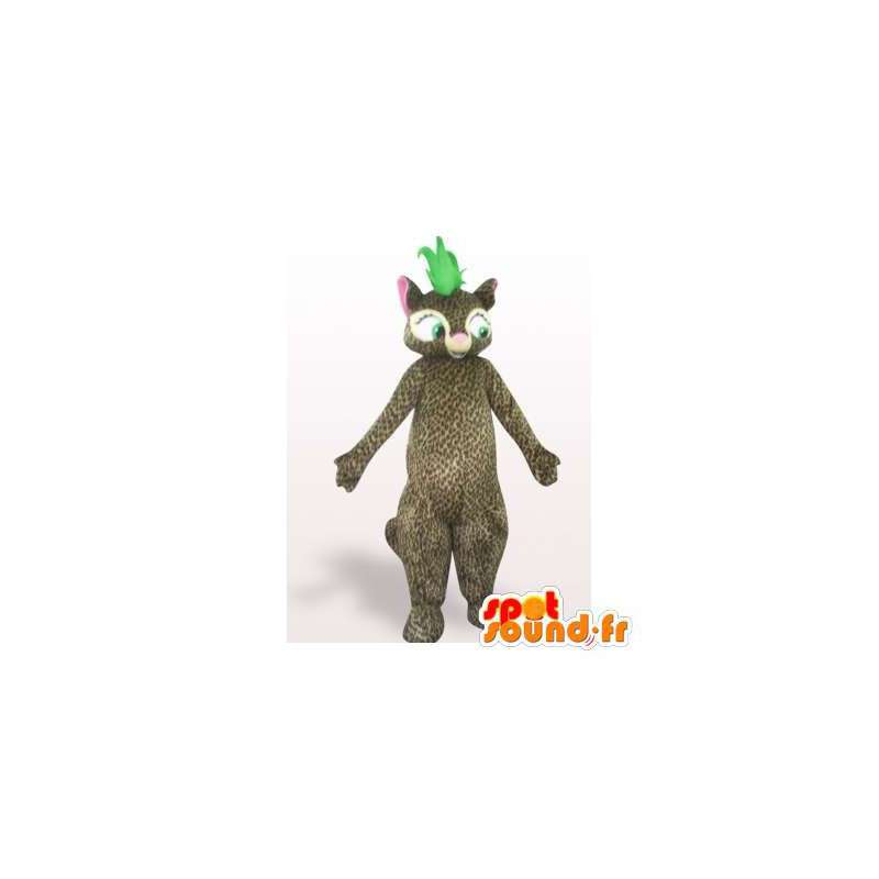 Lampart maskotka z zielonym grzebieniem na głowie - MASFR006320 - Maskotki Tiger