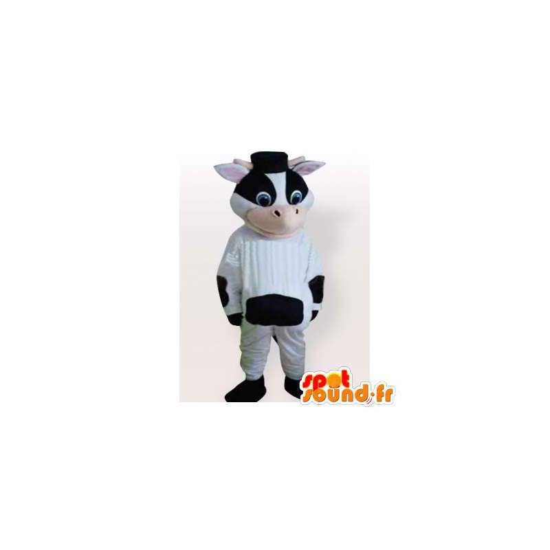 Mascot van zwarte en witte koe. koe vermomming - MASFR006321 - koe Mascottes