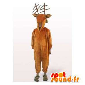 Maskot hnědý dynamiku. sobi Suit - MASFR006324 - Stag a Doe Maskoti