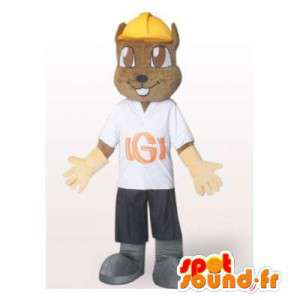 Beaver mascotte lavoratore. Costume castoro - MASFR006329 - Castori mascotte