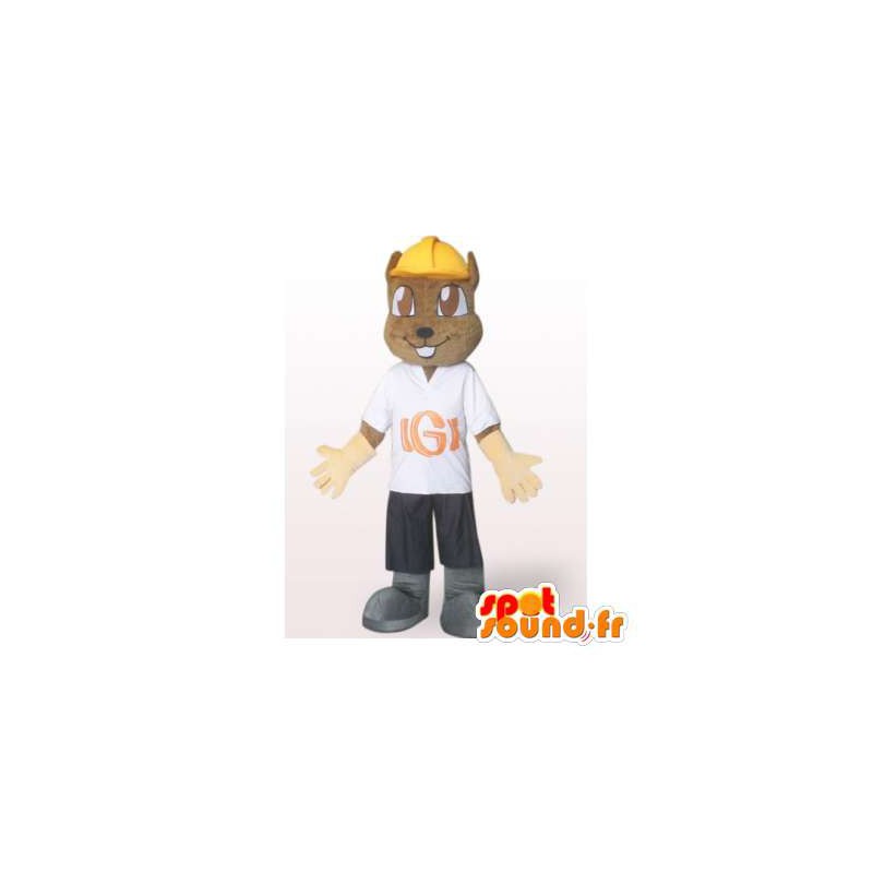 Beaver mascot worker. Costume beaver - MASFR006329 - Beaver mascots