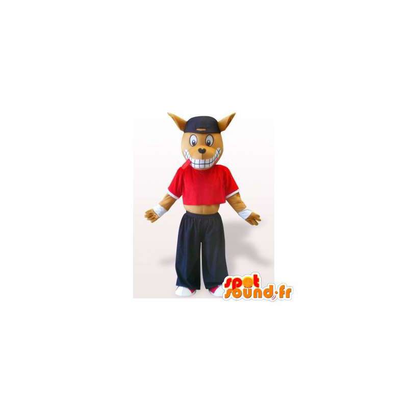 Coyote mascot in sportswear. Dog costume - MASFR006335 - Dog mascots