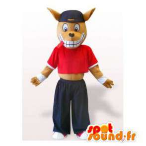 Coyote mascotte in sportkleding. Dog Costume - MASFR006335 - Dog Mascottes