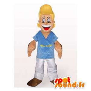 Popeye mascotte. Costume biondo muscolare - MASFR006339 - Famosi personaggi mascotte