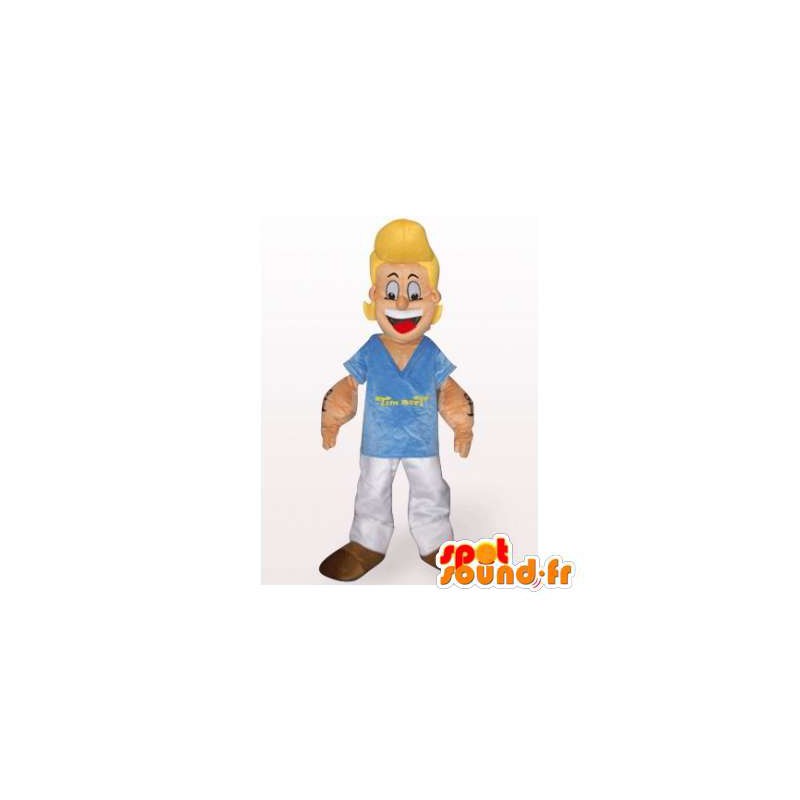 Popeye mascotte. gespierde blond Costume - MASFR006339 - Celebrities Mascottes