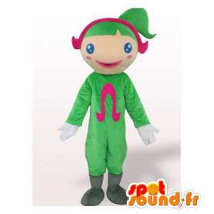 Menina mascote com um terno e cabelo verde - MASFR006345 - Mascotes Boys and Girls