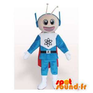 Snowman mascot blue and white space - MASFR006351 - Human mascots
