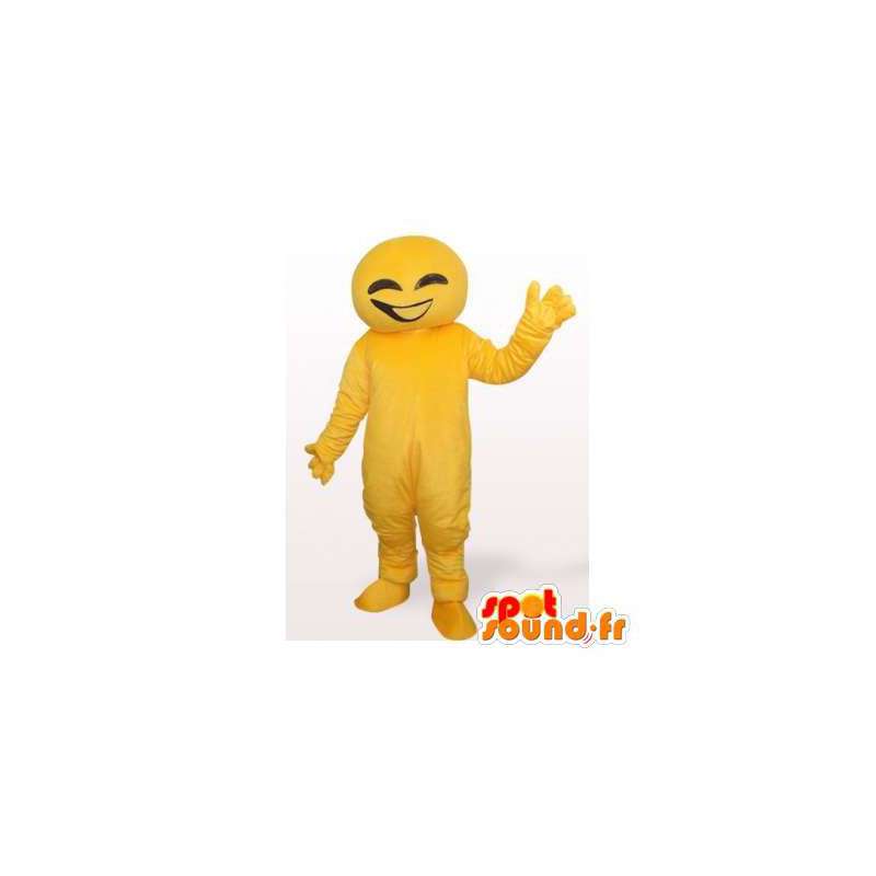 黄色い雪だるまのマスコット。黄色いコスチューム-MASFR006358-男性マスコット