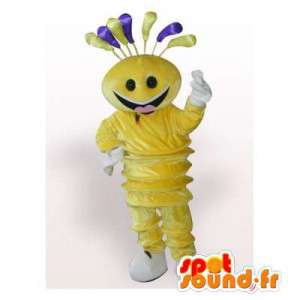 Mascot gigante sonriente de color amarillo. Traje sonriente de color amarillo - MASFR006360 - Mascotas sin clasificar