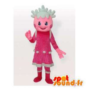 Mascot pink girl with white hair - MASFR006362 - Mascots boys and girls