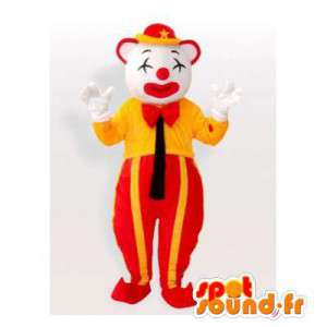 Röd och gul clownmaskot. Cirkusdräkt - Spotsound maskot