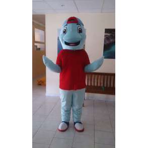 Maskotformad plyschblå delfin - Delfindräkt - Spotsound maskot