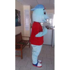 Maskotformad plyschblå delfin - Delfindräkt - Spotsound maskot