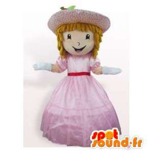 ピンクのドレスを着たプリンセスマスコット-MASFR006374-妖精のマスコット