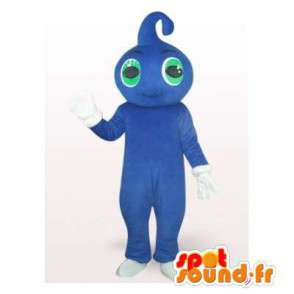 Blauwe sneeuw pop mascotte met een druppelvormige kop - MASFR006377 - man Mascottes