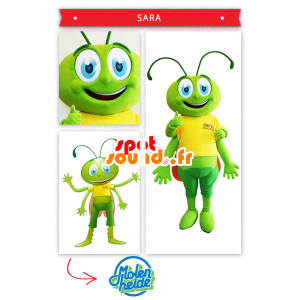 Cricket mascotte, cavalletta verde - MASFR20002 - Insetto mascotte
