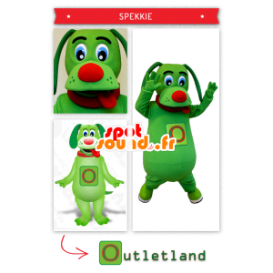 Green mascot dog that pulls the tongue - MASFR20006 - Dog mascots