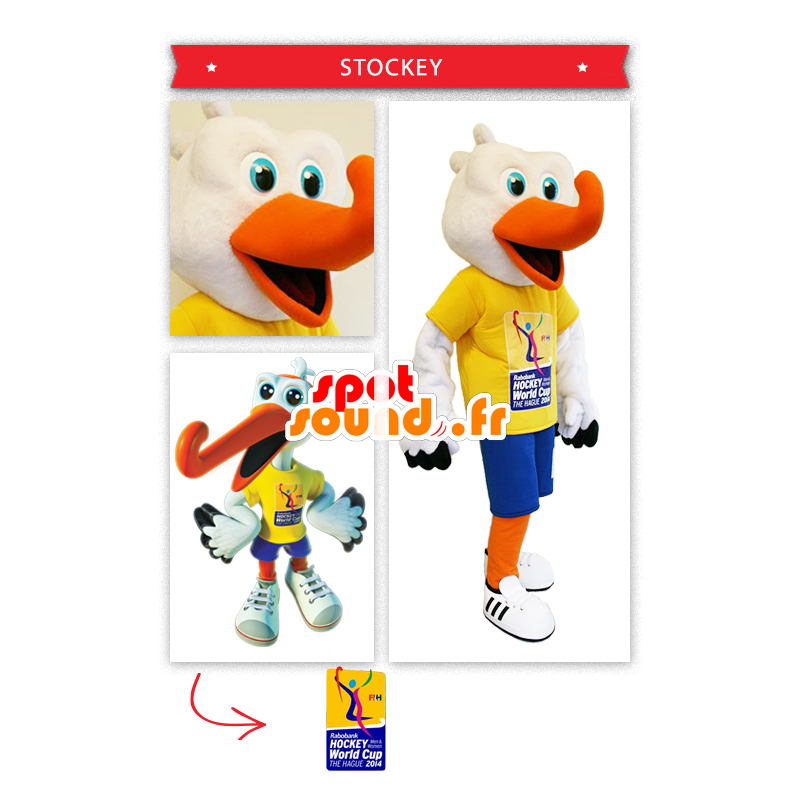 Stork maskot för hockeysupport - Spotsound maskot Stork maskot för hockeysupport - Spotsound maskot