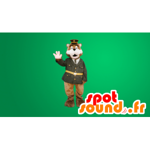 Klädd i polisuniform för brunbjörnmaskot - Spotsound maskot
