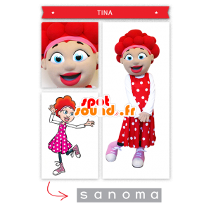赤い髪のマスコットの女の子-MASFR20014-子供のマスコット