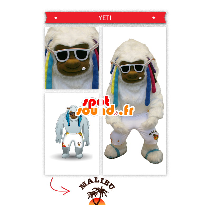 Maskotka hurtowego yeti biały, z kolorowymi dredami - MASFR20020 - wymarłe zwierzęta Maskotki Maskotka hurtowego yeti biały, z kolorowymi dredami - MASFR20020 - wymarłe zwierzęta Maskotki