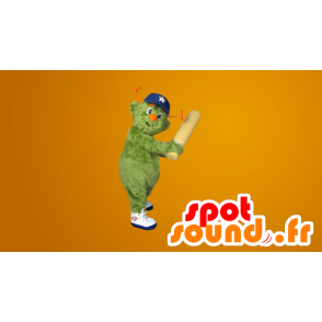 Green muž maskot, všechny chlupatý - MASFR20022 - Neutajované Maskoti