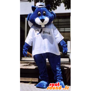 Blauw bever mascotte - MASFR20025 - Beaver Mascot
