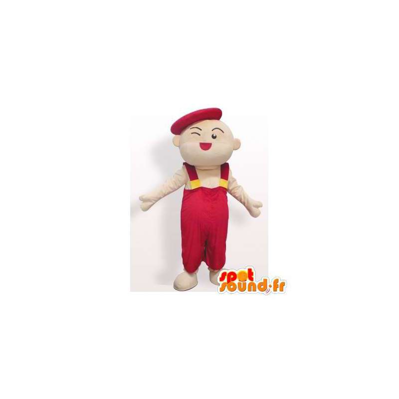 Snowman Mascot overalls. spotprent - MASFR006382 - man Mascottes