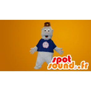 Mascotte de yéti blanc avec de longs poils - MASFR20028 - Mascottes animaux disparus