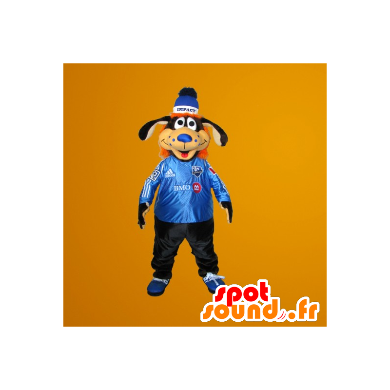Mascote do cão preto e laranja - MASFR20031 - Mascotes cão Mascote do cão preto e laranja - MASFR20031 - Mascotes cão