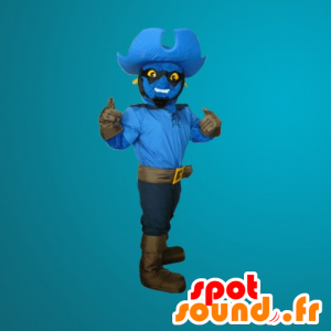 Mascot blue man dressed as cowboy - MASFR20036 - Mascots unclassified