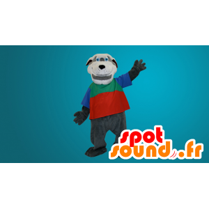 Grå og hvit hund maskot - MASFR20037 - Dog Maskoter