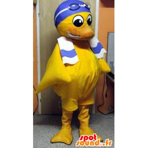Gul brudmaskot, med badmössa - Spotsound maskot