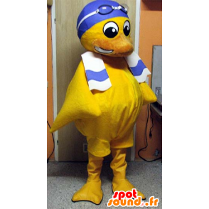 スイムキャップ付きのマスコット黄色のひよこ-MASFR20040-アヒルのマスコット