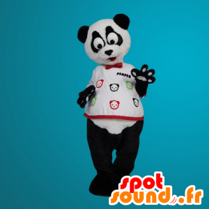 Maskot černá a bílá panda s velkýma očima - MASFR20041 - maskot pandy