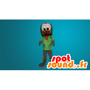 Tricolor dog mascot with a big language - MASFR20045 - Dog mascots