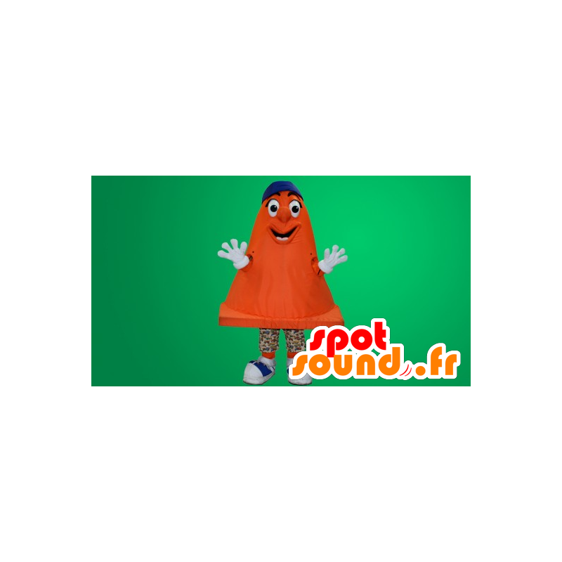Mascotte de plot orange de signalisation - MASFR20047 - Mascottes d'objets Mascotte de plot orange de signalisation - MASFR20047 - Mascottes d'objets