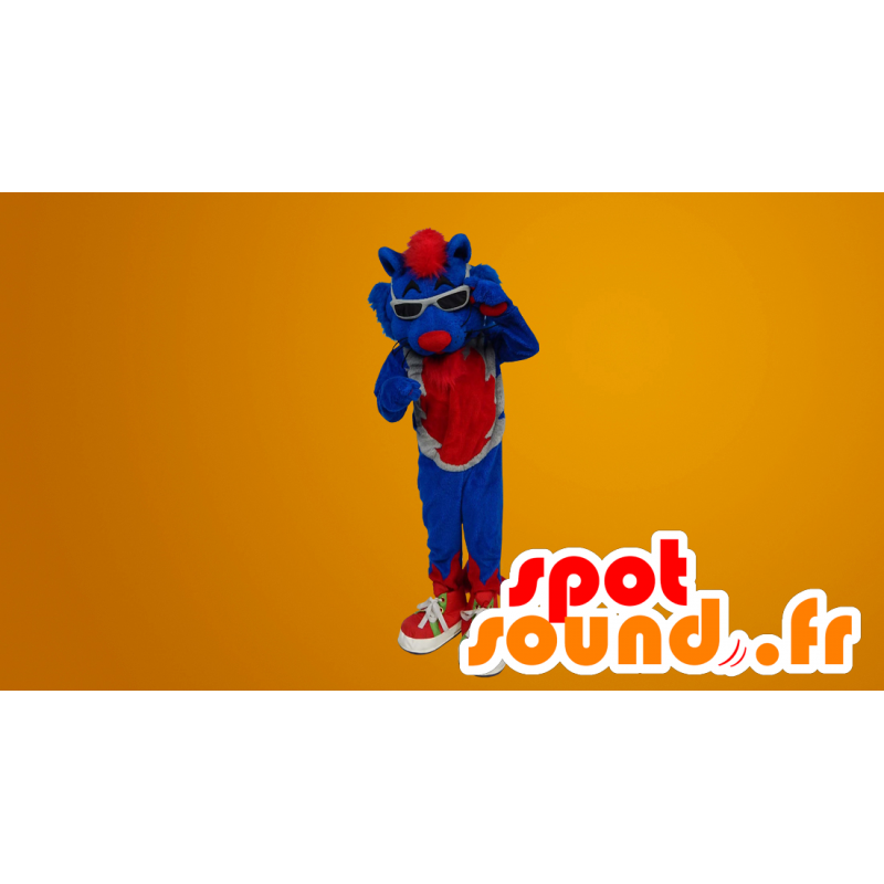 Cat mascote azul, divertimento e colorido - MASFR20048 - Mascotes gato Cat mascote azul, divertimento e colorido - MASFR20048 - Mascotes gato