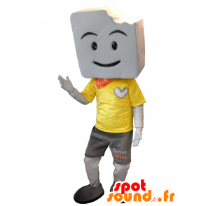 μεγάλο λευκό marshmallow μασκότ, γίγαντας - MASFR20050 - Fast Food Μασκότ