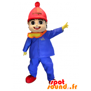 Klädd i vinterkläder för gullig maskot för maskot - Spotsound