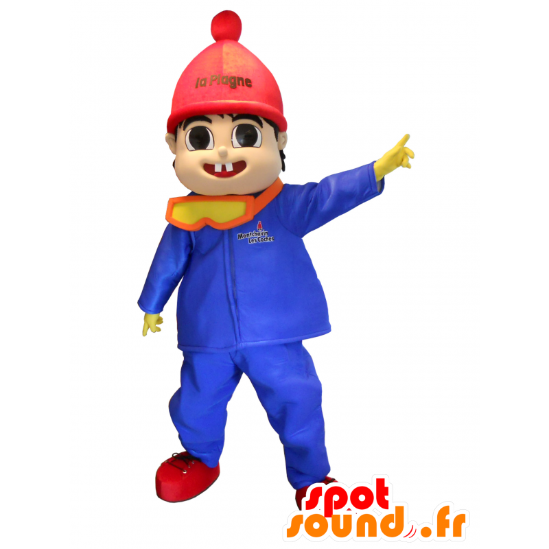 Roztomilý malý maskot chlapec oblečený v zimním oblečení - MASFR20051 - maskoti Child Roztomilý malý maskot chlapec oblečený v zimním oblečení - MASFR20051 - maskoti Child