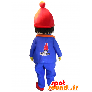 Klädd i vinterkläder för gullig maskot för maskot - Spotsound