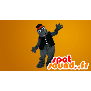 Roztomilý maskot šedá mravenci s kloboukem - MASFR20059 - Ant Maskoti