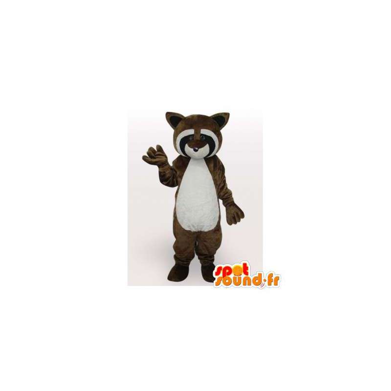 Raccoon mascot brown, black and white - MASFR006386 - Mascots of pups